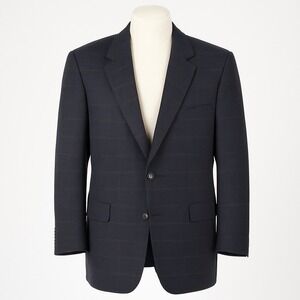 Pronto Uomo Blazer Mens 48L Lambswool Sport Coat Gray Herringbone 2 Button